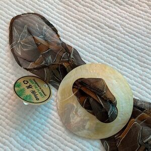 NWT Hawaii abalone shell sarong wrap holder fastener